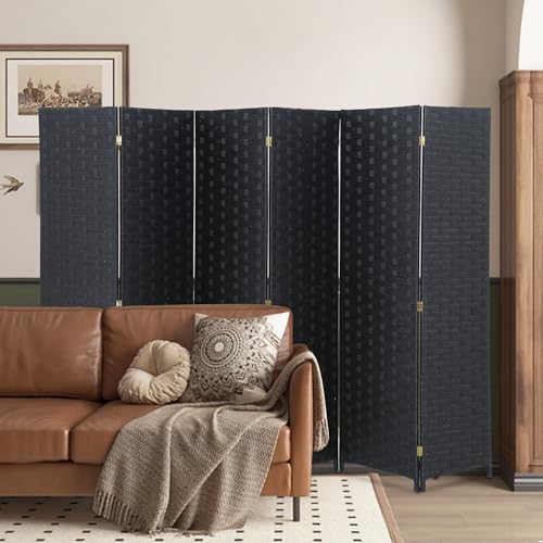 Wood Mesh Woven Design 4 Panel Folding Wooden Screen Room Divider