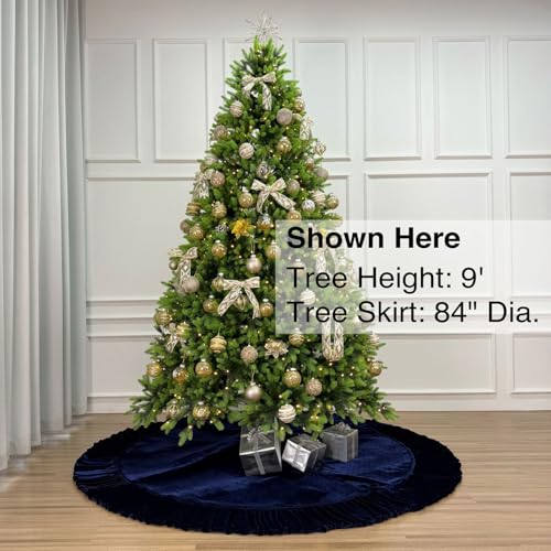 60-Inch Ruffled Velvet Christmas Tree Skirt with Foam Padding, Nylon Backing and Lace-Up Tie Closure, Burgundy