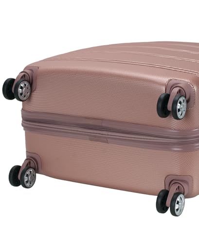Rockland Melbourne Hardside Expandable Luggage with Spinner Wheels, Blue, Checked Large 28