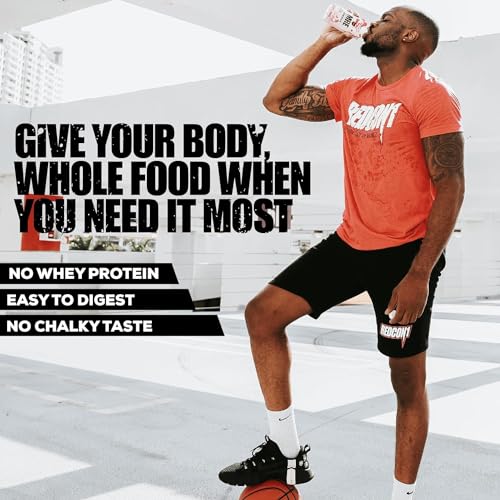 REDCON1 MRE Ready to Drink Protein Shakes, Cookies & Cream - Lactose + Whey Free RTD Protein Made with Real Whole Food Protein Blends - Keto-Friendly and Easy to Digest Nutritional Shake (12 Pack)