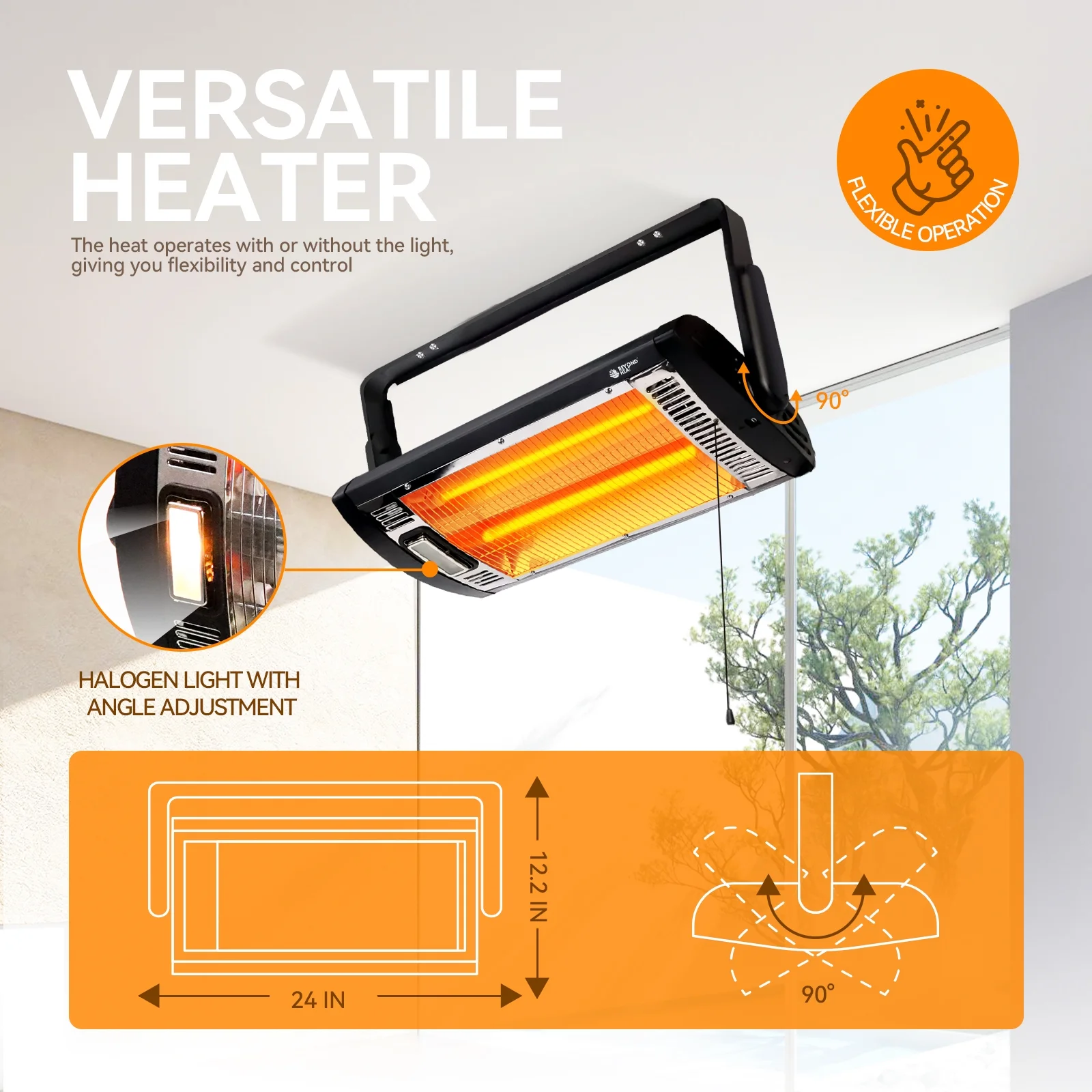 Beyond Heat Ceiling Mount Quartz Heater