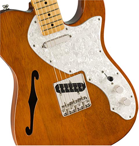 Squier Classic Vibe 70s Thinline Telecaster Electric Guitar, with 2-Year Warranty, Natural, Maple Fingerboard