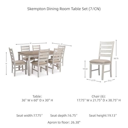 Signature Design by Ashley Caitbrook Rustic 7 Piece Dining Set, Include Table and 6 Chairs, Gray