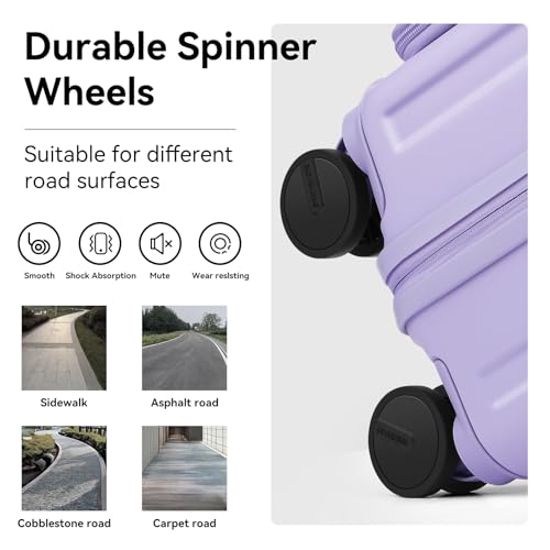 ROAMING Grace Expandable Carry On Luggage Airline Approved, 20 Inch Hardside Carry On Suitcase with Wheels, Travel Harshell Spinner Small Luggage with Tsa Lock, Jade cyan, 20-Inch Carry-On