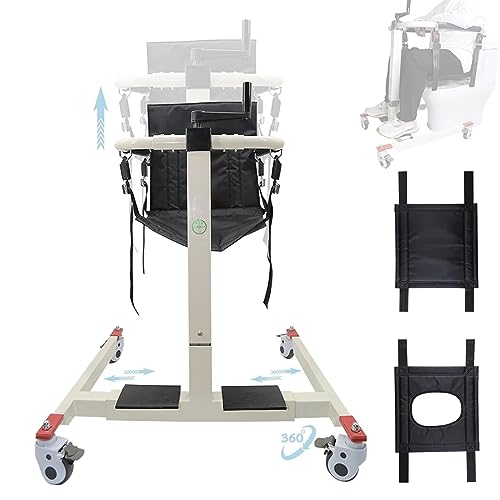Patient Lift for Home, Width and Height Adjustable Multifunctional Patient Lift Transfer Chair Equipped a Cushion with Backrest, Easy to Assemble and Use, Safe and Stable, Capacity 209 lbs