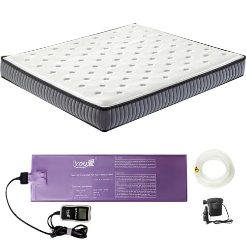 Medium PVC Softside Water Bed with Smart Thermostats - Foldable, Durable for Elderly, Children & Adults (King-76x80)