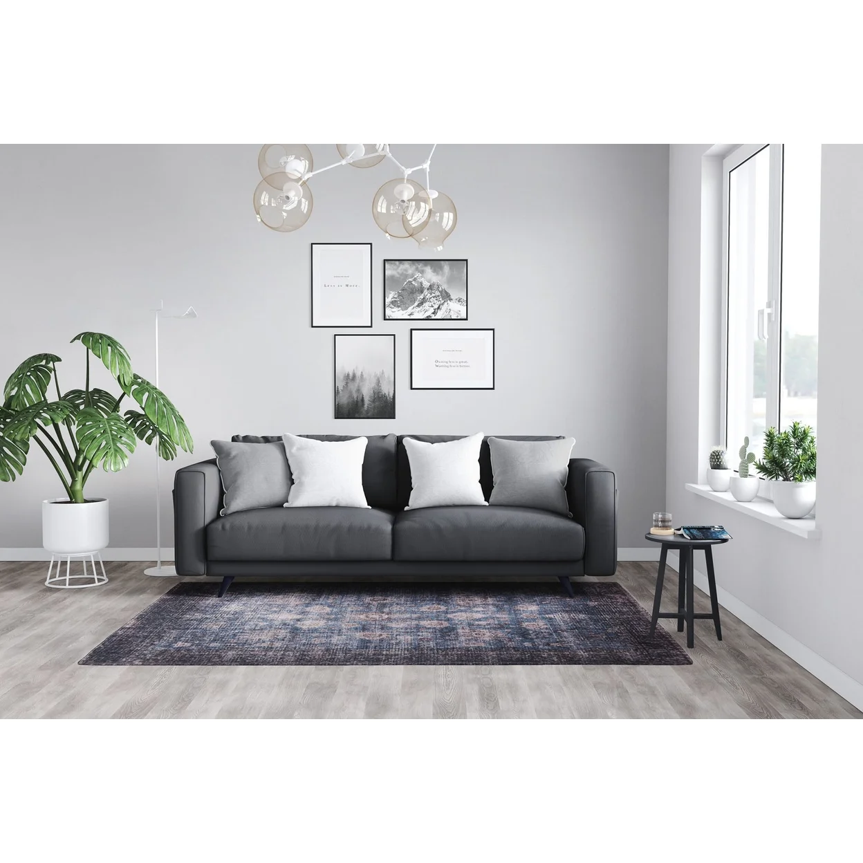 L'Baiet Amelie Abstract Washable Area Rug Blue 2' x 3' Small Throw Rugs Carpet for Living Room, Bedroom, Kitchen, Entryway, Nursery, Playroom, Office | Boho Aesthetic Modern Colorful Home Decor