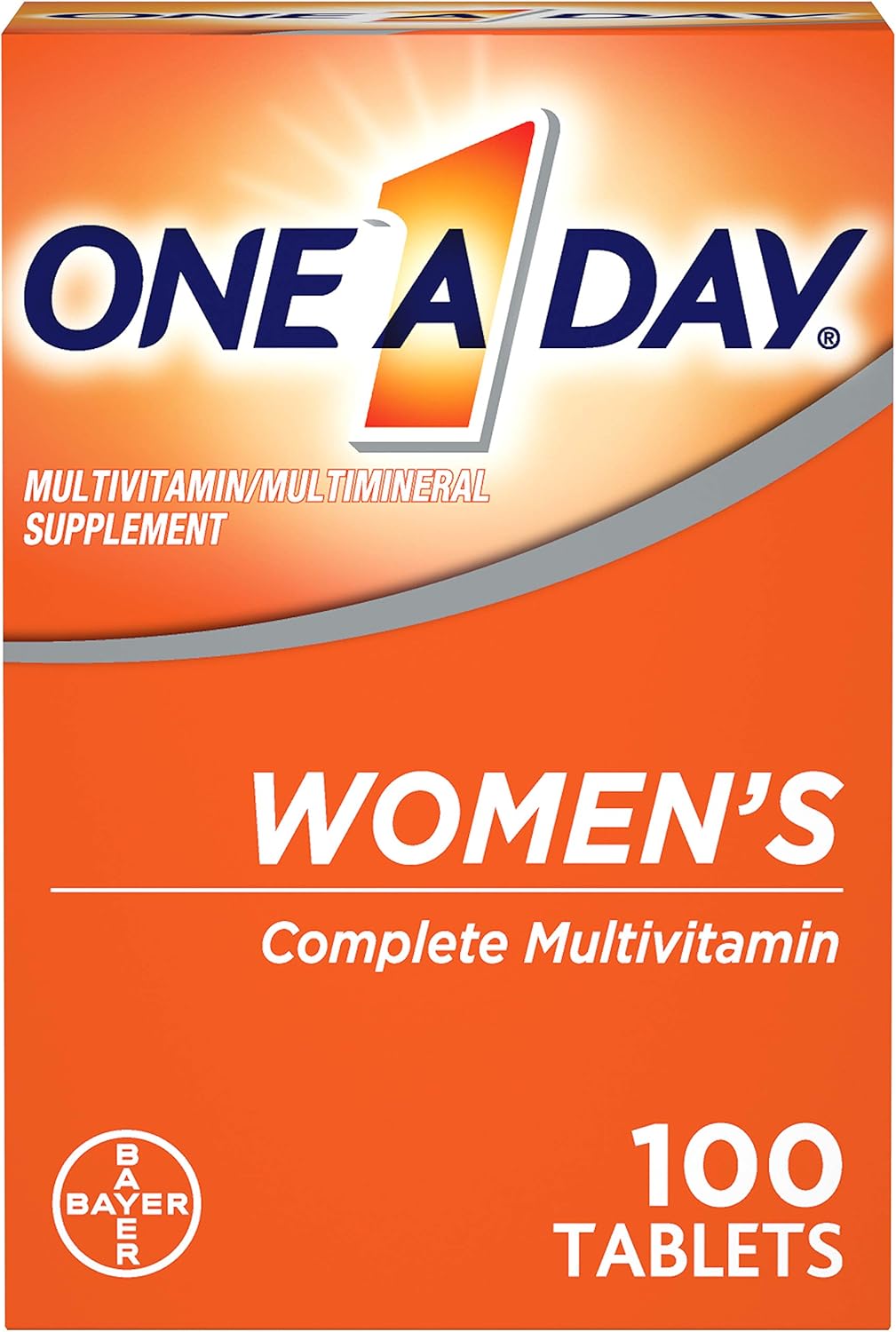 One A Day Women’s Multivitamin, Supplement with Vitamin A, Vitamin C, Vitamin D, Vitamin E and Zinc for Immune Health Support, B12, Biotin, Calcium & More, Tablet, 100 count