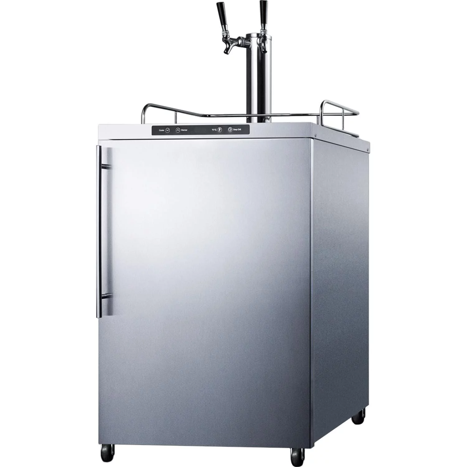 Summit Commercial 24-Inch 5.6 Cu. Ft. Outdoor Rated Double Tap Beer Dispenser / Kegerator - Professional Handle - SBC635MOS7HVTWIN