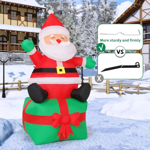COMIN 7 FT Christmas Inflatables Outdoor Decorations, Santa Blow Up Inflatable with Built-in LEDs for Christmas Indoor Outdoor Yard Lawn Garden