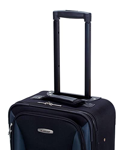 Rockland Fashion Softside Upright Luggage Set, Expandable, Kensington, Black and White, 2-Piece(14/19)