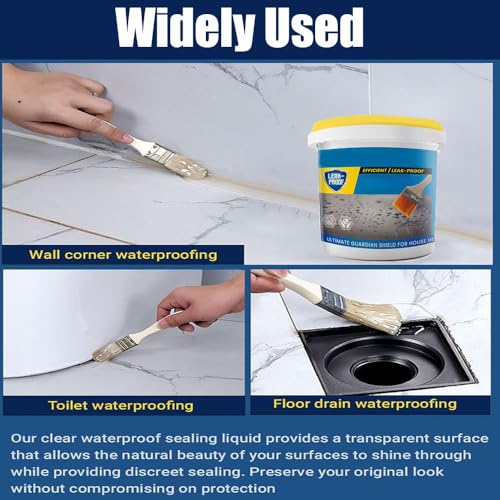 Multifunctional Invisible Waterproof Coating, 2024 New Clear Waterproof Patch & Seal Liquid, Super Strong Transparent Waterproof Coating Agent, Anti-Leakage Agent Leakage Protection Glue (150ML,2PCS)