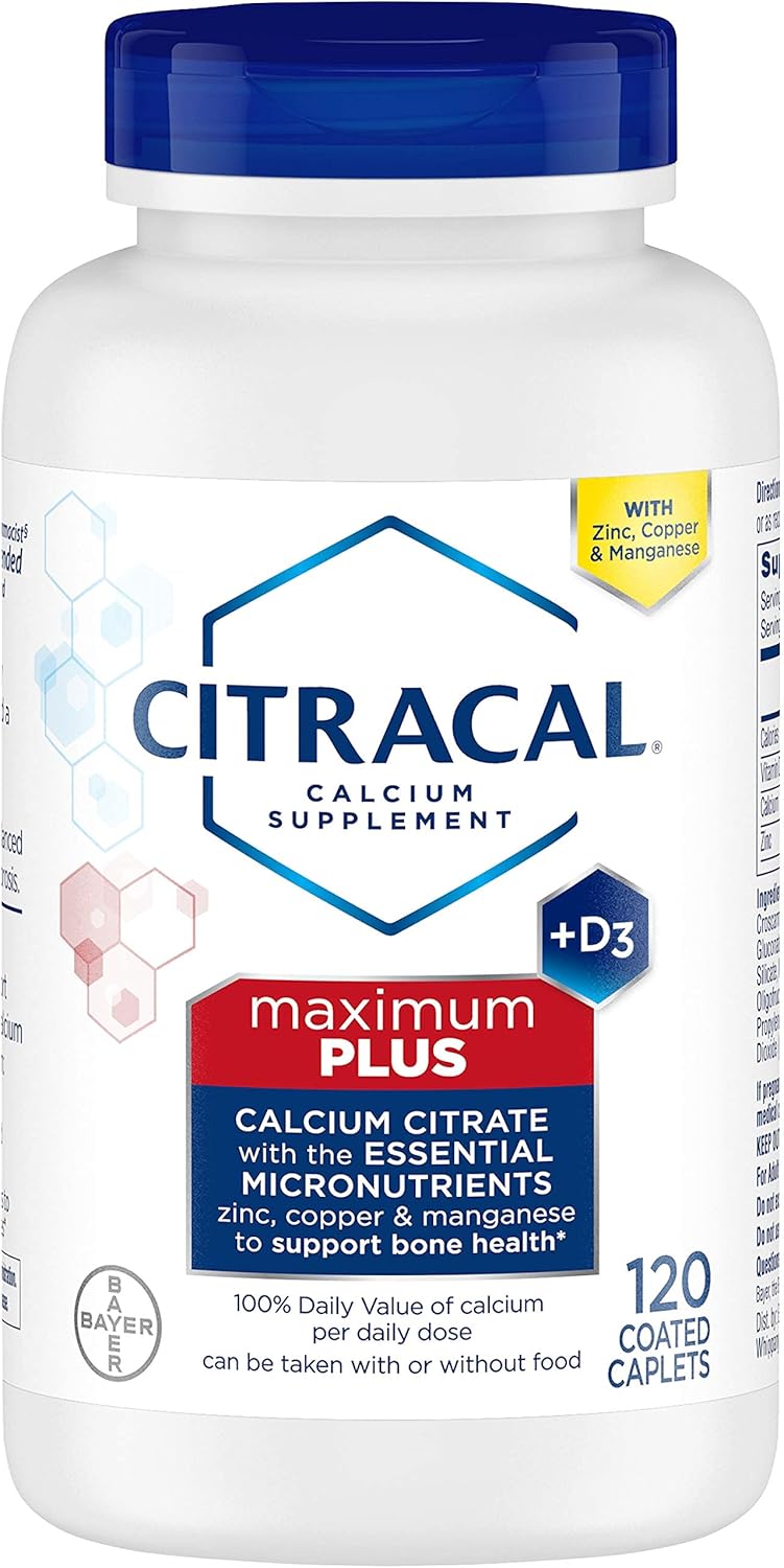 Citracal Maximum Plus D3 Calcium Citrate, 120 Count (Pack of 2)