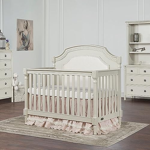 Evolur Julienne 5-In-1 Convertible Crib In Clay, Greenguard Gold Certified, Features 3 Mattress Height Settings, Sturdy And Spacious Baby Crib, Wooden Furniture