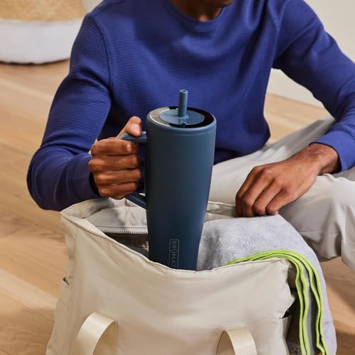 BrüMate Era 40 oz Tumbler with Handle and Straw | 100% Leakproof Insulated Tumbler with Lid and Straw | Made of Stainless Steel | Cup Holder Friendly Base | 40oz (Nightfall Blue)