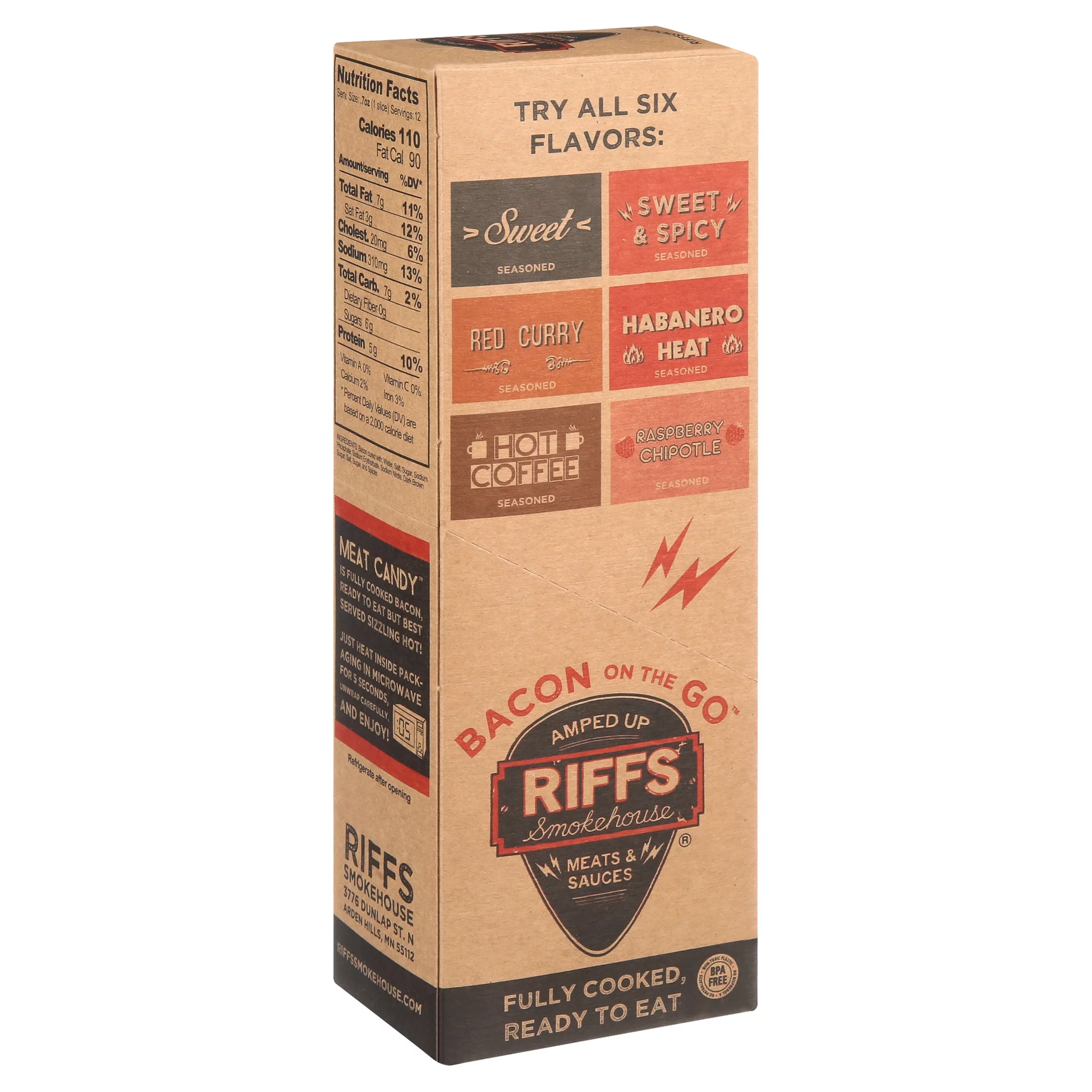 Riffs Bacon on the Go, Sweet and Spicy, 1oz, 12Ct