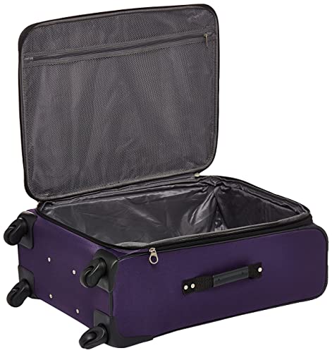 American Tourister Pop Max Softside Luggage with Spinner Wheels, Purple, 3-Piece Set (21/25/29)