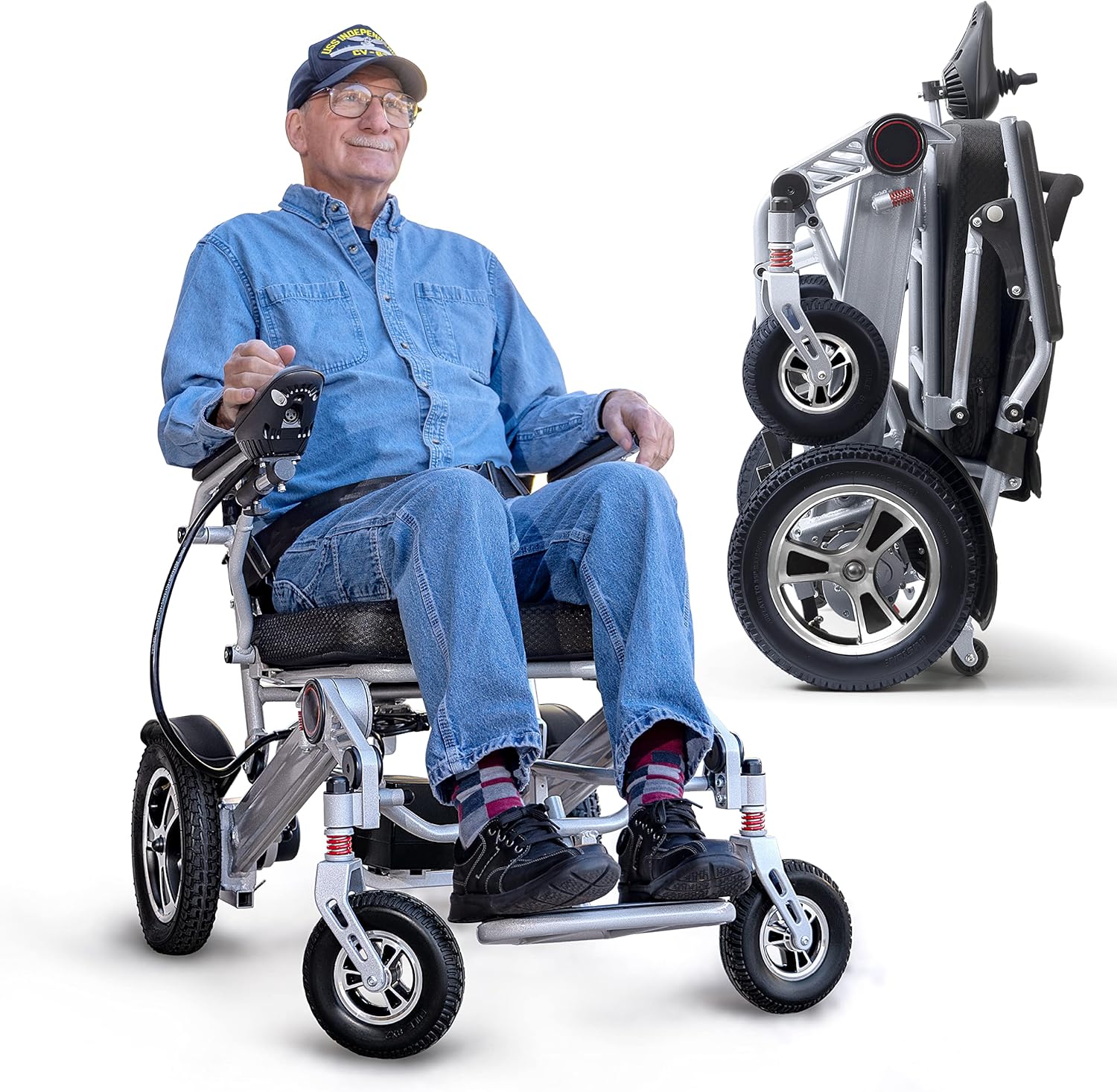Gray Electric Wheelchair. Powerful Electric Wheelchair for Seniors