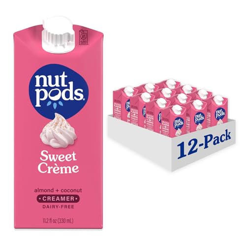 nutpods Sweet Crème Non Dairy Coffee Creamer, Sweetened with Organic Cane Sugar, Made from Almonds and Coconuts, Gluten Free, Non-GMO, Vegan, Kosher, Plant Based (3-Pack)