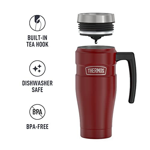 THERMOS Stainless King Vacuum-Insulated Travel Mug, 16 Ounce, Matte Stainless Steel