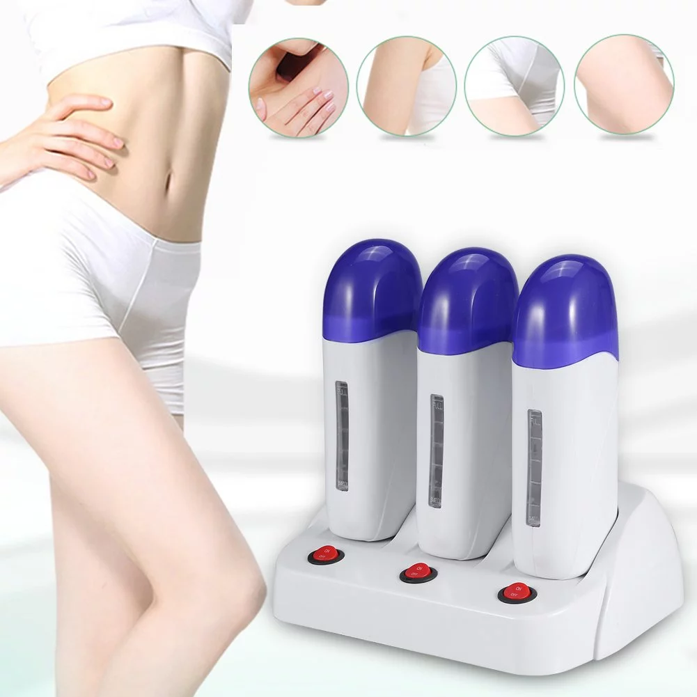 Wax Hair Removal Roller, Cartridge Wax Depilatory Warmer Heater Waxing Machine For Body Legs Face Armpit & Bikini Area Fda Approval(Triple Base)