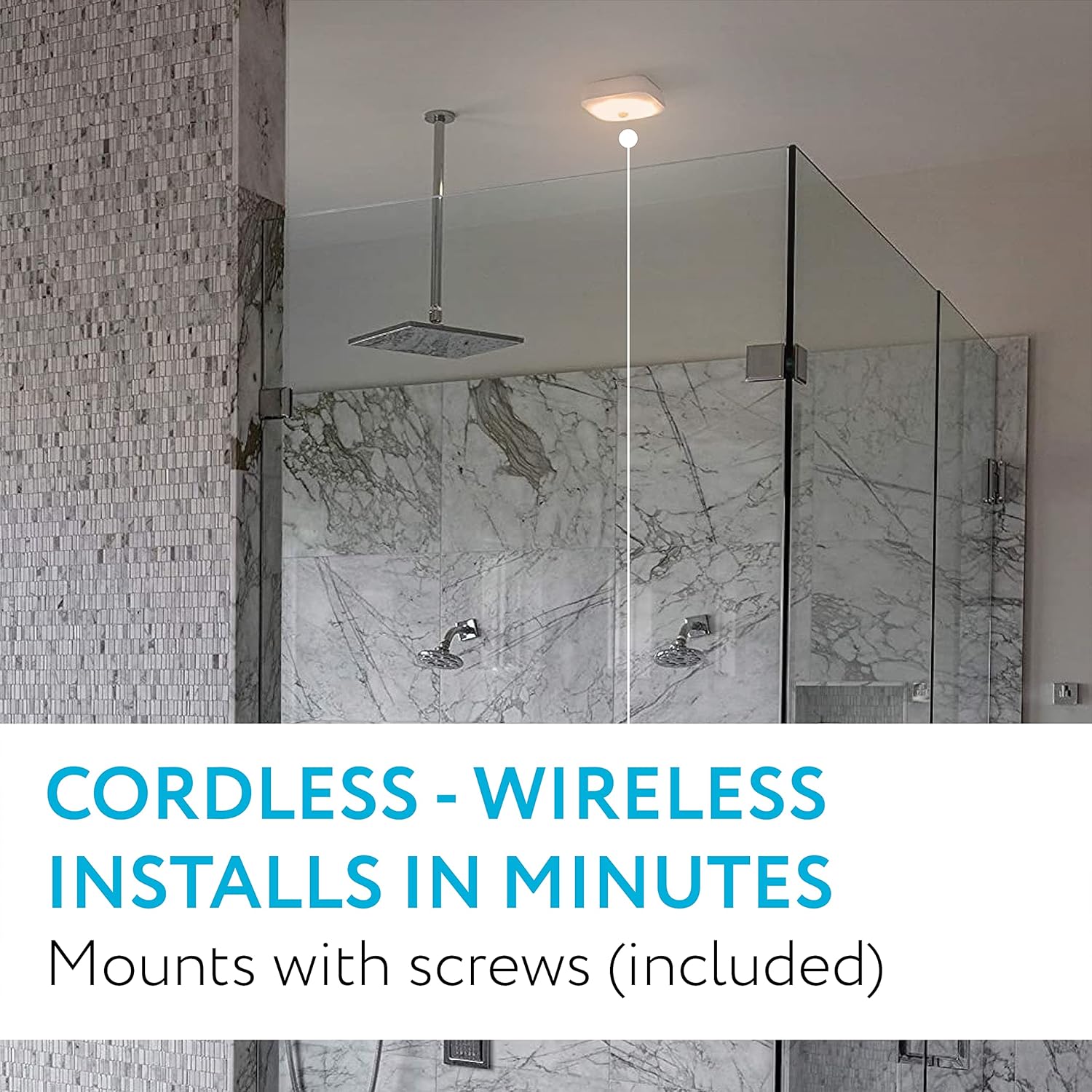 Brilliant Evolution Wireless Motion Sensor LED Light | Battery-Operated, Flush-Mount Ceiling Lights | Outdoor&Indoor Bedroom, Kitchen, Farmhouse Ceiling Light Fixtures | Night Modern Light Fixture