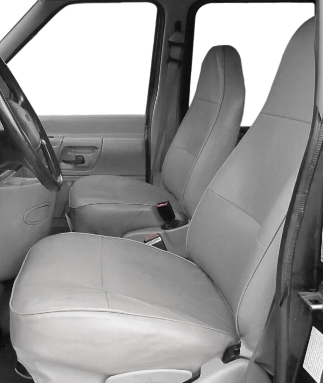 F130 Ford 1993-2007 E-Series Van Front Bucket Seats without Armrests in Gray Endura