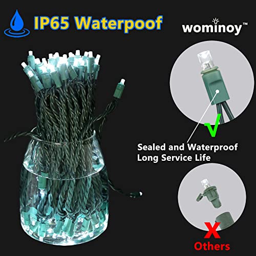 25ft 50 Counts Cool White LED Christmas Lights - Commercial Grade White Christmas Lights Outdoor Waterproof, LED String Lights Indoor 5mm Wide Angle Green Wire, Xmas Tree Lights, IP:65, UL