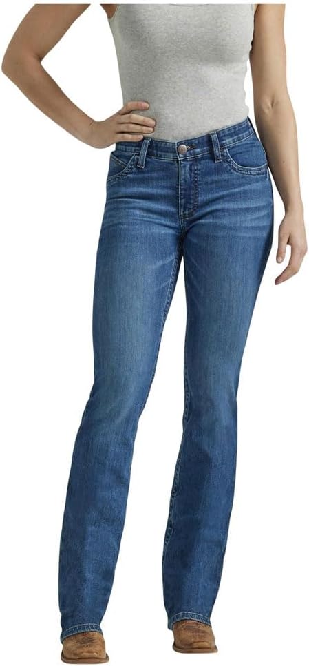 Wrangler Women's The Ultimate Riding Willow Mid Rise Bootcut Jean - Jennifer Blue
