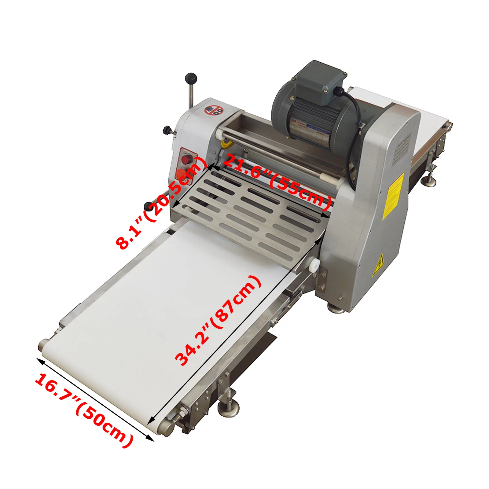 INTBUYING Commercial Dough Sheeter Electric Table Top Folding Pastry Machine 500mm