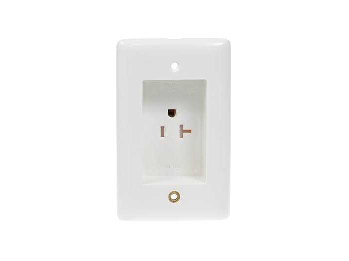 Hubbell RR201CHWTR Clock Hanger Recessed Receptacle