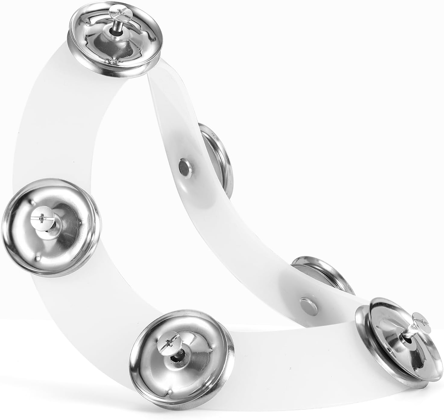 Facmogu Cymbal Hi-hat Tambourine, Silicone Single Rows 6 Pair Cymbal Ching Ring Tambourine with Stainless Steel Jingles, Steel Jazz Drum Set Cymbal Accessory for Drum Player Percussion Drum, Crashes