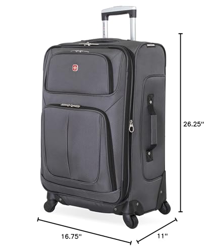 SwissGear Sion Softside Expandable Roller Luggage, Teal, 3 Piece Set (21/25/29)