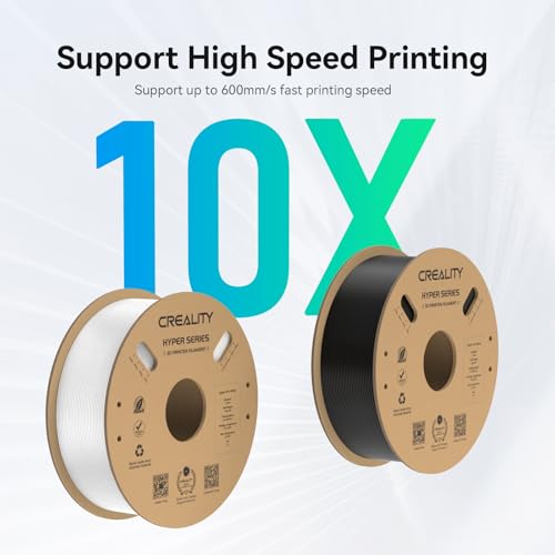 Creality Hyper PLA Filament 1.75mm, 30-600mm/s High Speed 3D Printer Filament, Dimensional Accuracy +/-0.02mm, Fit Most FDM 3D Printers, 4 Pack 1kg Spool(2.2lbs), Black & White