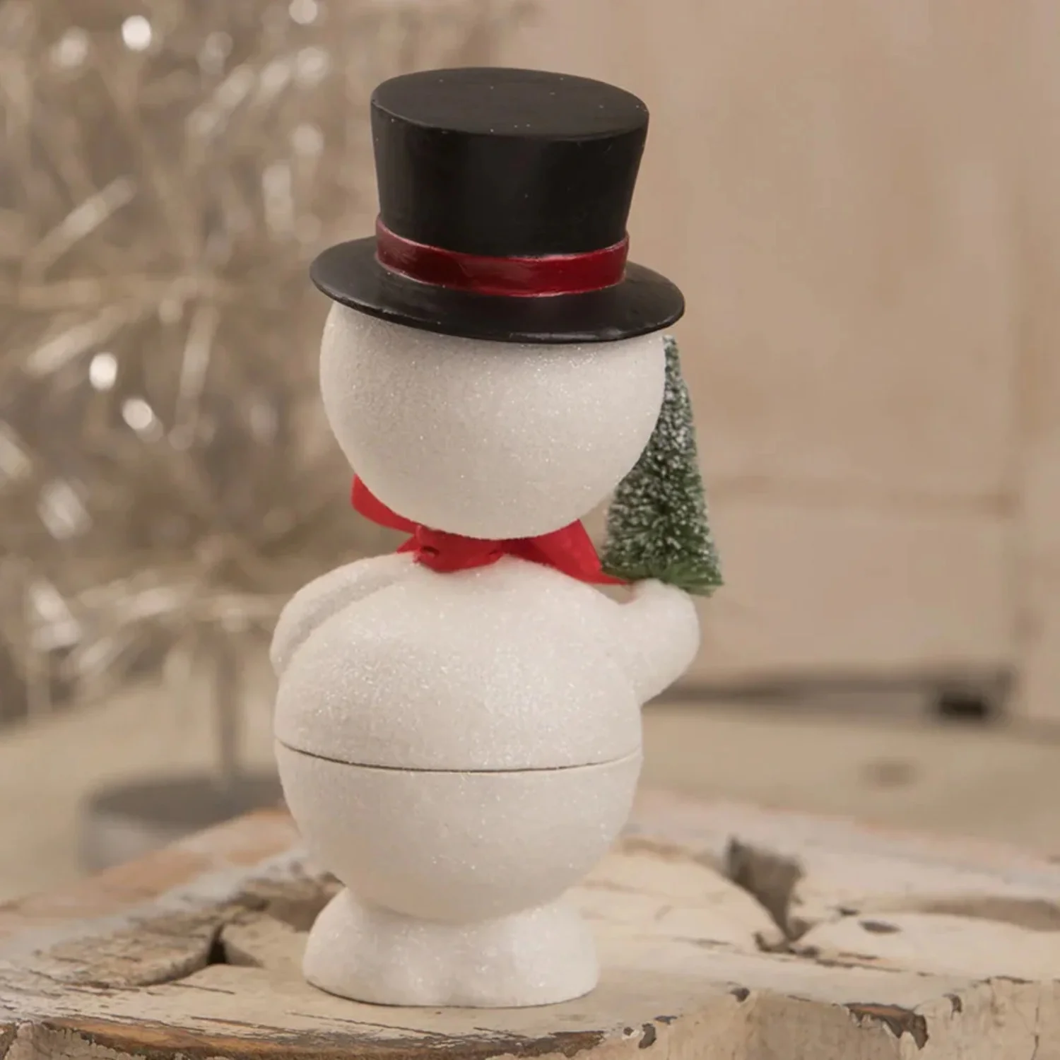 Bethany Lowe Bobblehead Snowman Container