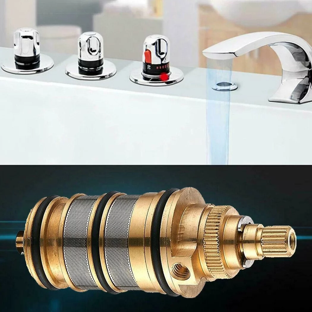 Yannee Brass Replacement Thermostatic Cartridge Shower Mixer Valve Bar Repair Kit,Thermostatic Shower Valve Cartridge