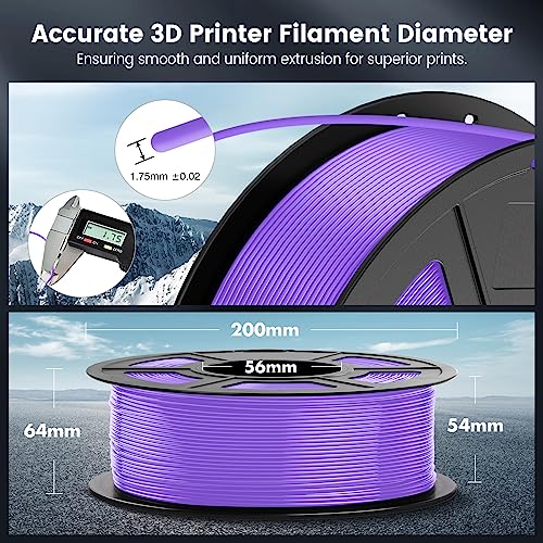 SUNLU 4kg PLA 3D Printer Filament Bundle, Neatly Wound PLA Filament 1.75mm ±0.02mm, Individually Vacuum Packed, 4kg in Total, 1kg per Spool, 4 Pack, 4000g, 4Black