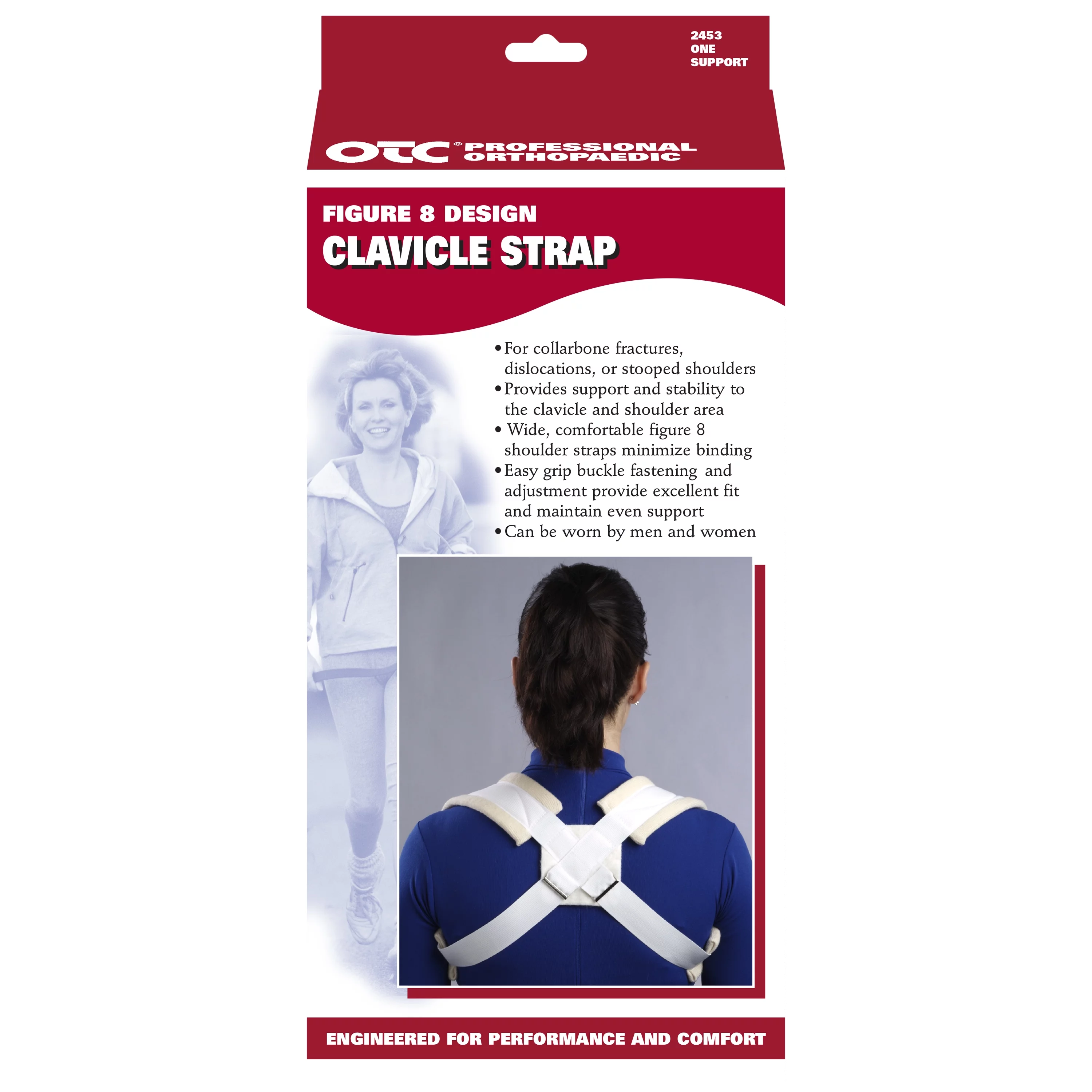 OTC Clavicle Strap, Figure-8 Design, White, X-Small