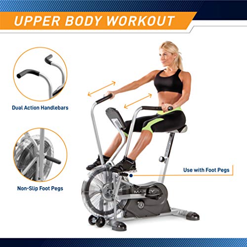 Marcy Air-Resistance Exercise Fan Bike With Dual Acction Handlebars