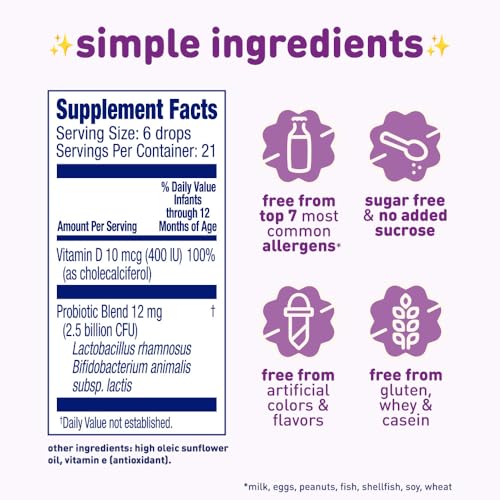 Enfamil Dual Probiotics Vitamin Drops, Supports Baby's Immune & Digestive Health*, 8.7mL Bottle​