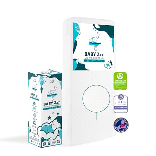 Dream On Me Baby Zzz 5” Crib Mattress, GREENGUARD Gold & JPMA Certified, Water-Resistant Sleep Surface, Machine Washable Cover, Fits Standard Cribs & Toddler Beds