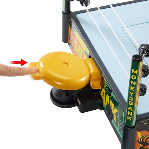 Mattel WWE Money in The Bank Cash-in Ring Playset with 2 Play Modes & 40+ Sounds & Phrases, Includes Launcher Crane, Ladders & Briefcase, 13-Inch x 20-Inch