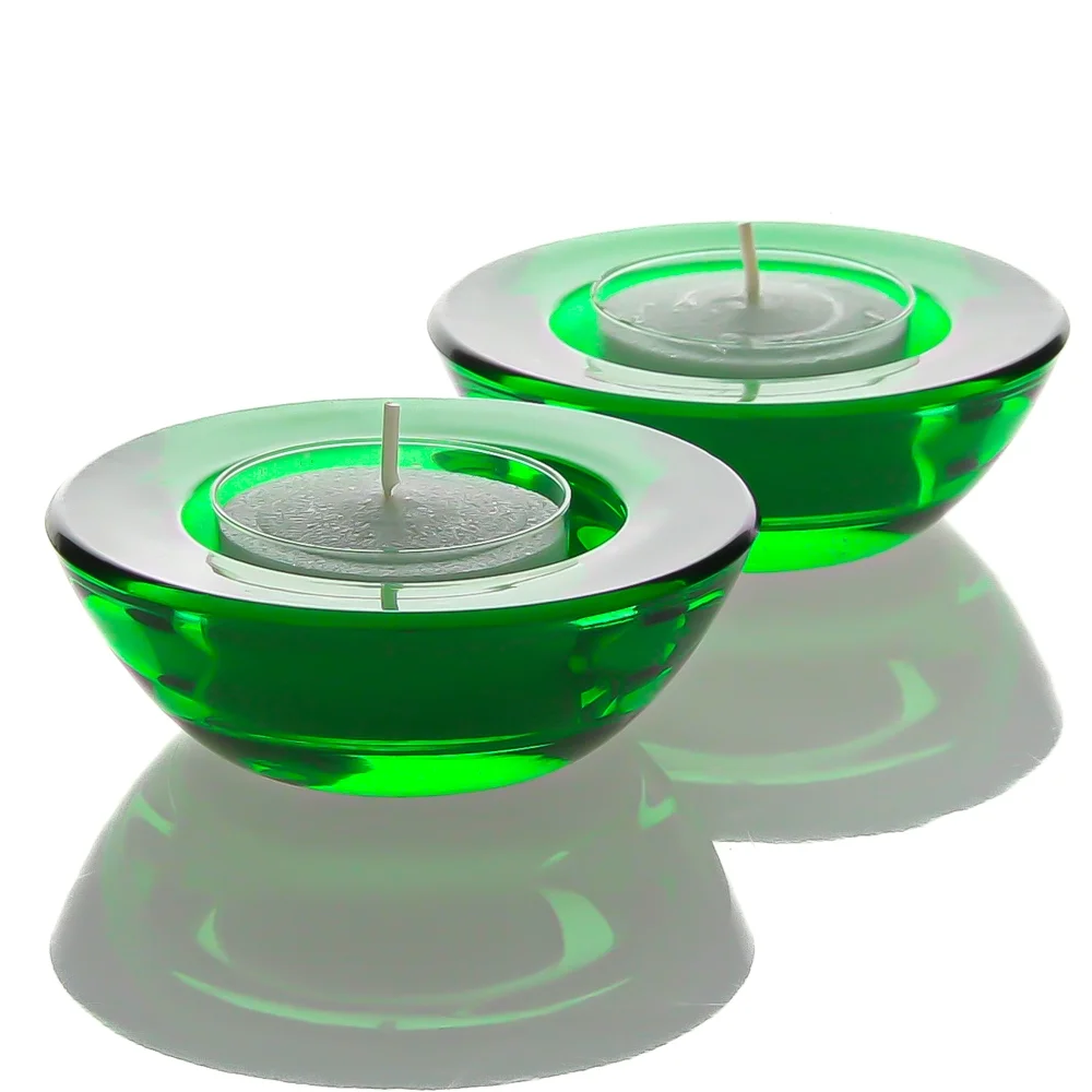 Eastland Chunky Tealight Candle Holder Green Set of 12