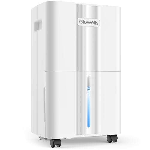 1600 Sq.ft Dehumidifiers for Home, Glowells 21 Pints Dehumidifier with Drain Hose for Basement, Smart Humidity Control Moisture Removal, 3 Operation Modes for RV, Bathroom, Bedroom