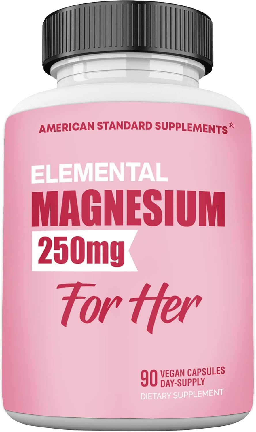 Magnesium Glycinate for Women, Elemental 250mg Per One Capsule, 90 Day Supply, Chelate, Supplement, Chelated Max Absorption