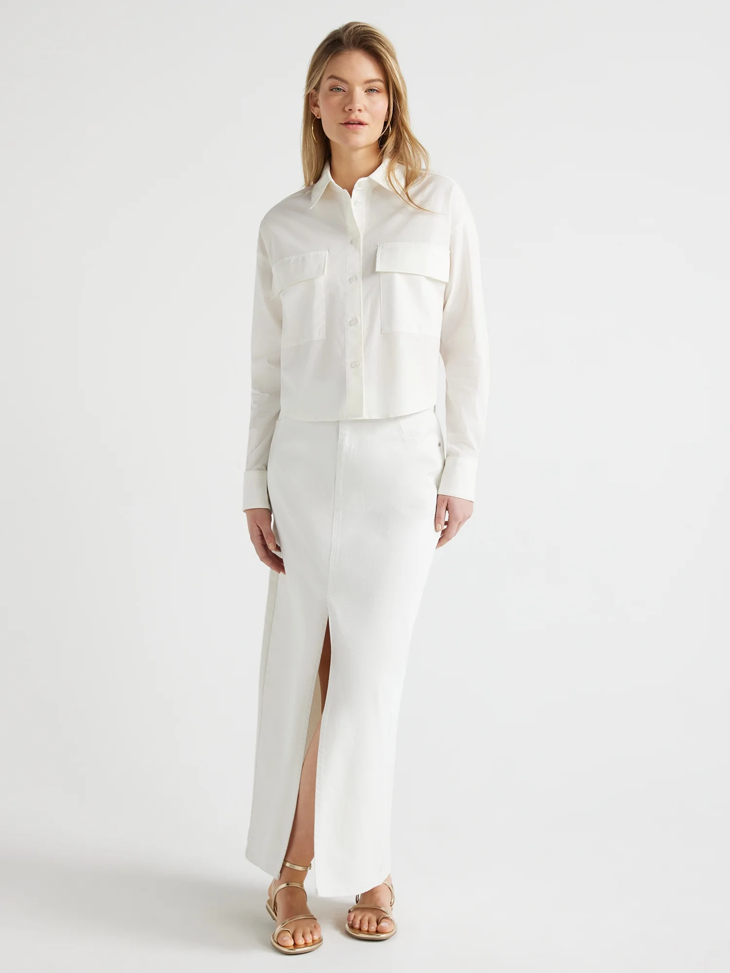 Scoop Women's Maxi Jean Skirt, Sizes 0-18