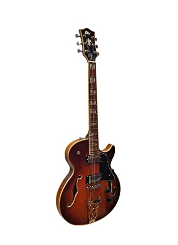 IYV-IJZ-300A TSB Jazz Solid hollow-Body Electric Guitar, Tobacco Sunburst