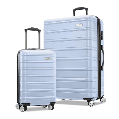 Samsonite Omni 2 Hardside Expandable Luggage with Spinner Wheels, 2-Piece Set (19/24), Lagoon Blue