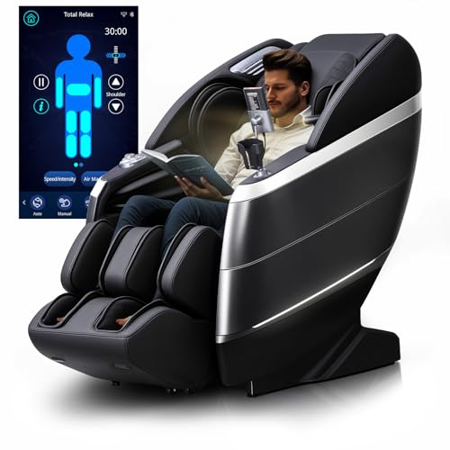 4D Massage Chair Full Body, 166° Flexible Track, 18 Modes, 11 Techniques, 36 Airbag Massage, with Yoga Stretch, Foot Massage, Zero Gravity Massage Recliner(Grey)