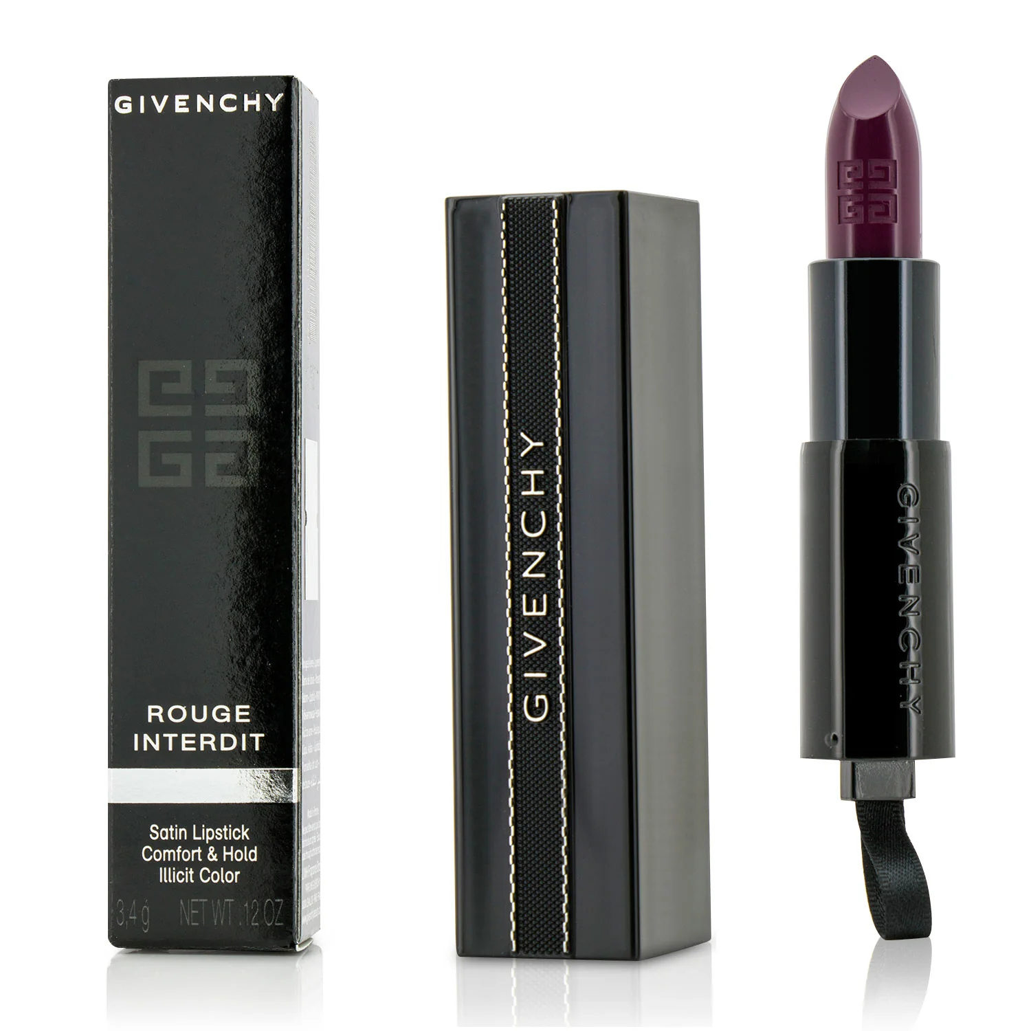Givenchy Rouge Interdit Satin Lipstick - # 7 Purple Fiction  3.4g/0.12oz